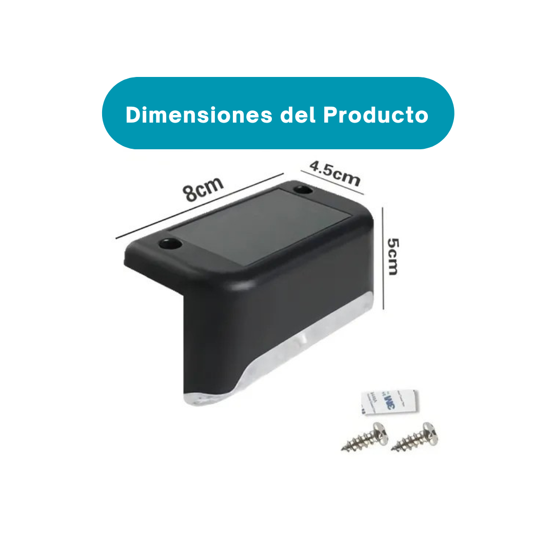 Set Luces LED Solares Escaleras / Pasamanos Recargable