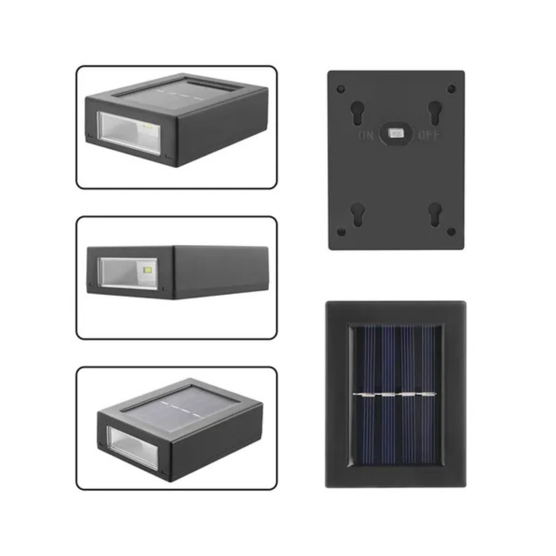 Set Luces LED Solares Bidireccionales Decorativas de Pared Exterior