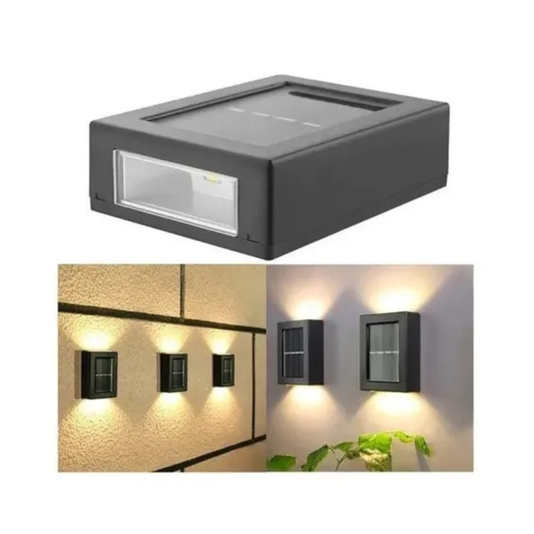 Set Luces LED Solares Bidireccionales Decorativas de Pared Exterior