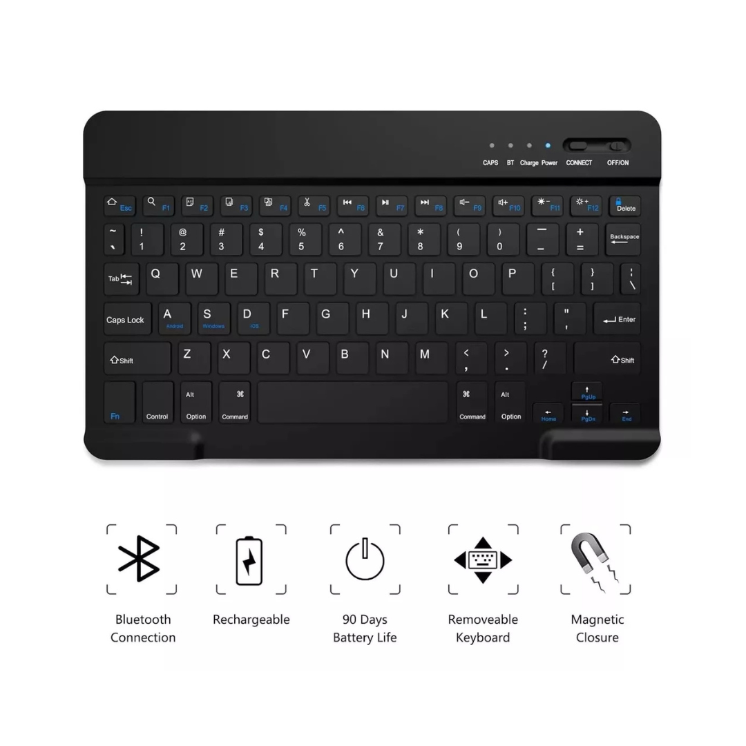 Kit Teclado + Mouse Bluetooth Inalámbrico para iPad, Tablet, Teléfono, PC y Smart TV