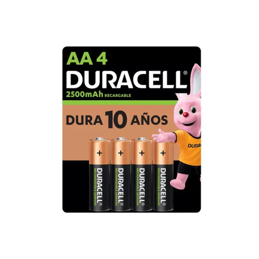 Pilas Duracell Recargables AA 2500 mAh / Pack x4