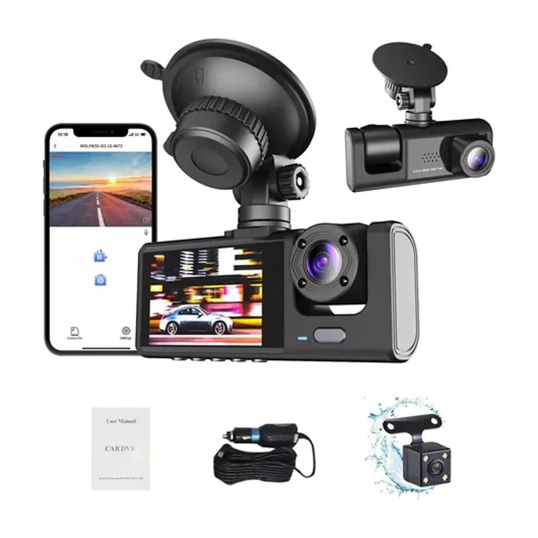 Cámara de Seguridad Dual Vehículo DVR Visión Nocturna 1080P + Cámara Retroceso