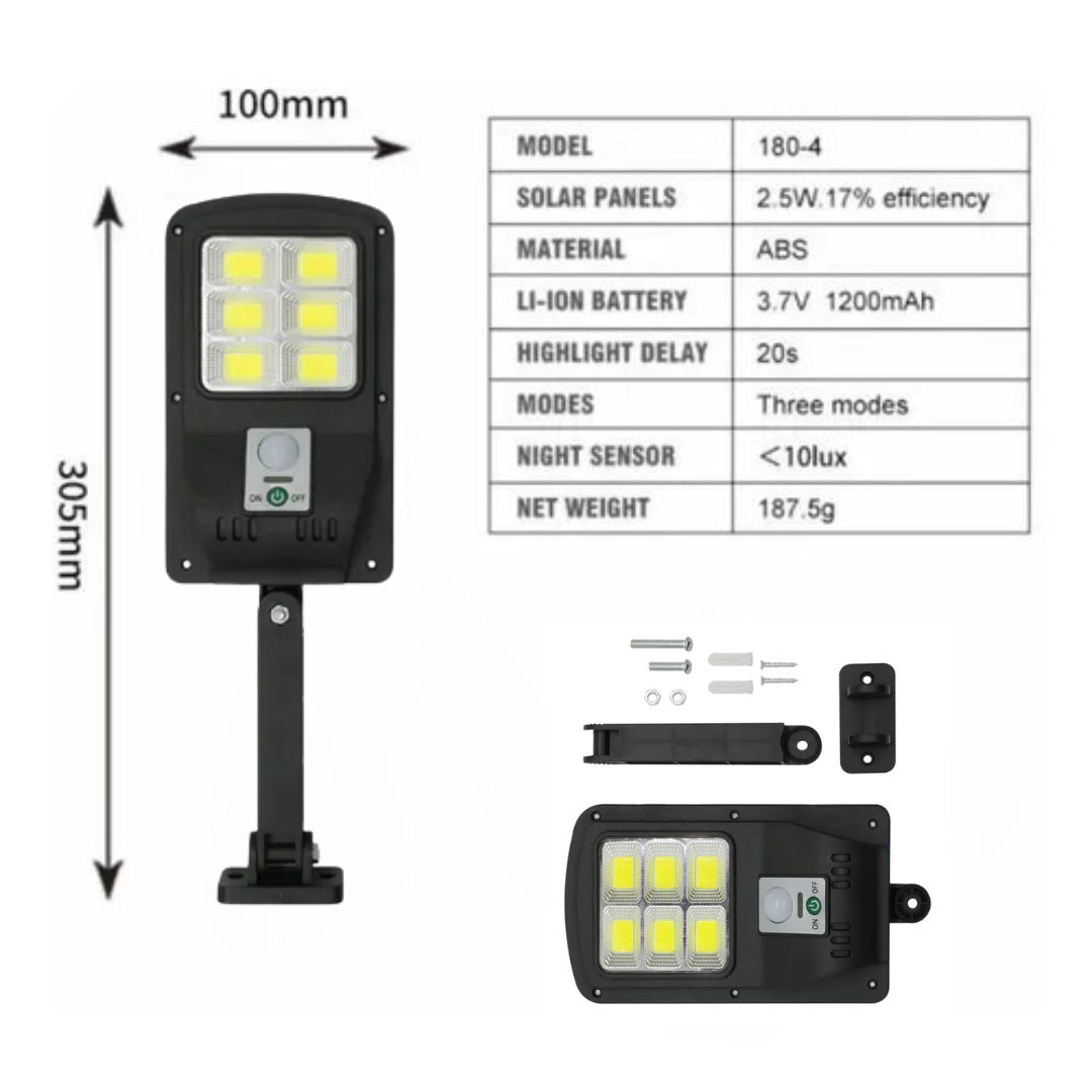 Luminaria Solar LED 50W / Sensor de Movimiento Recargable
