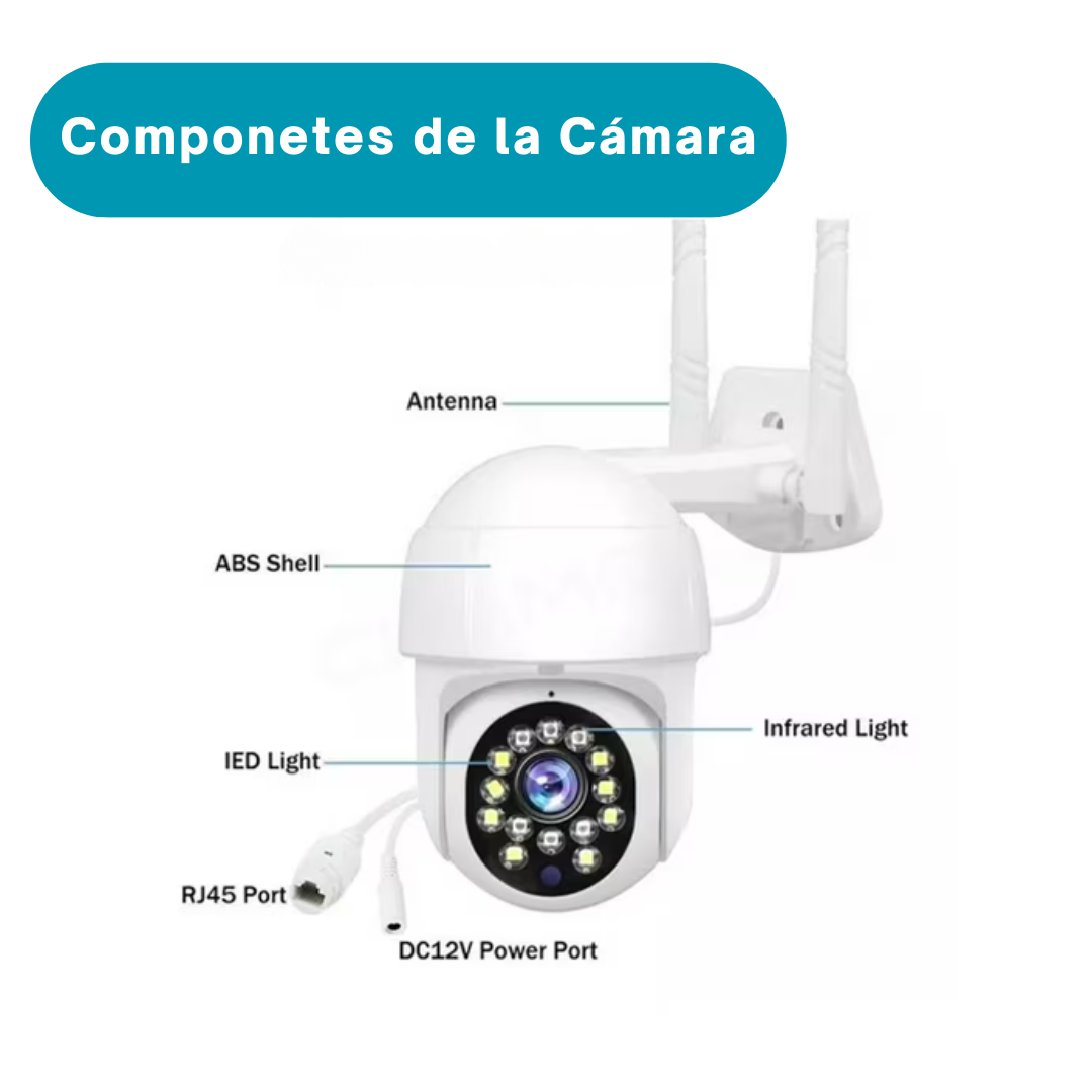 Cámara de Seguridad WiFi Inalámbrica Exterior 2,4G – Protección 360° HD
