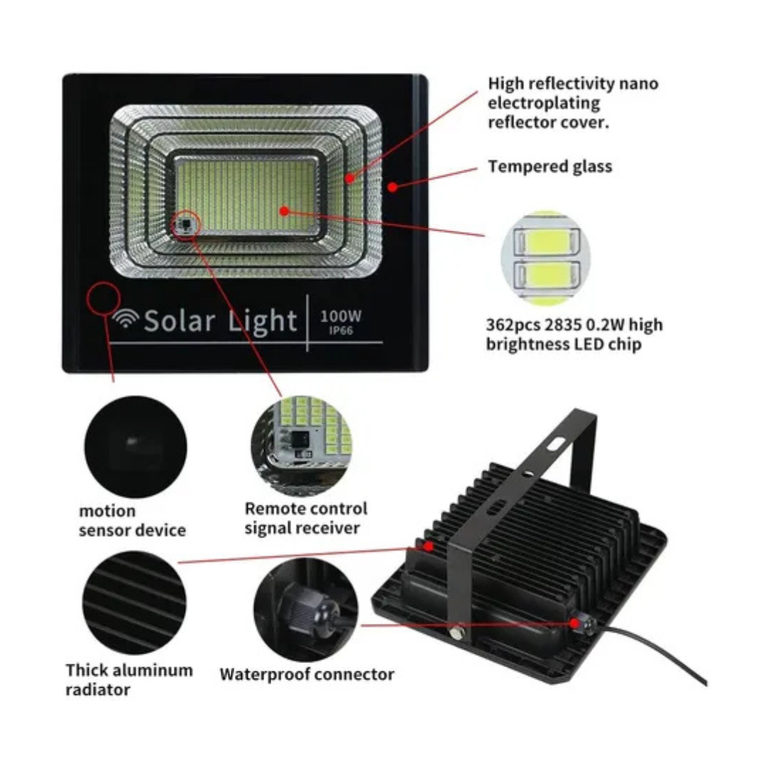 Foco Reflector Solar Exterior Recargaable