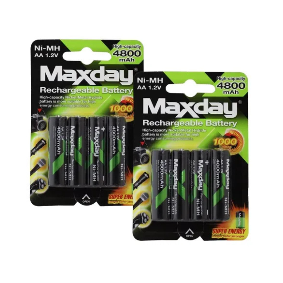 Pila Recargable Maxday AA 4800 mAh / x1000 veces recargable