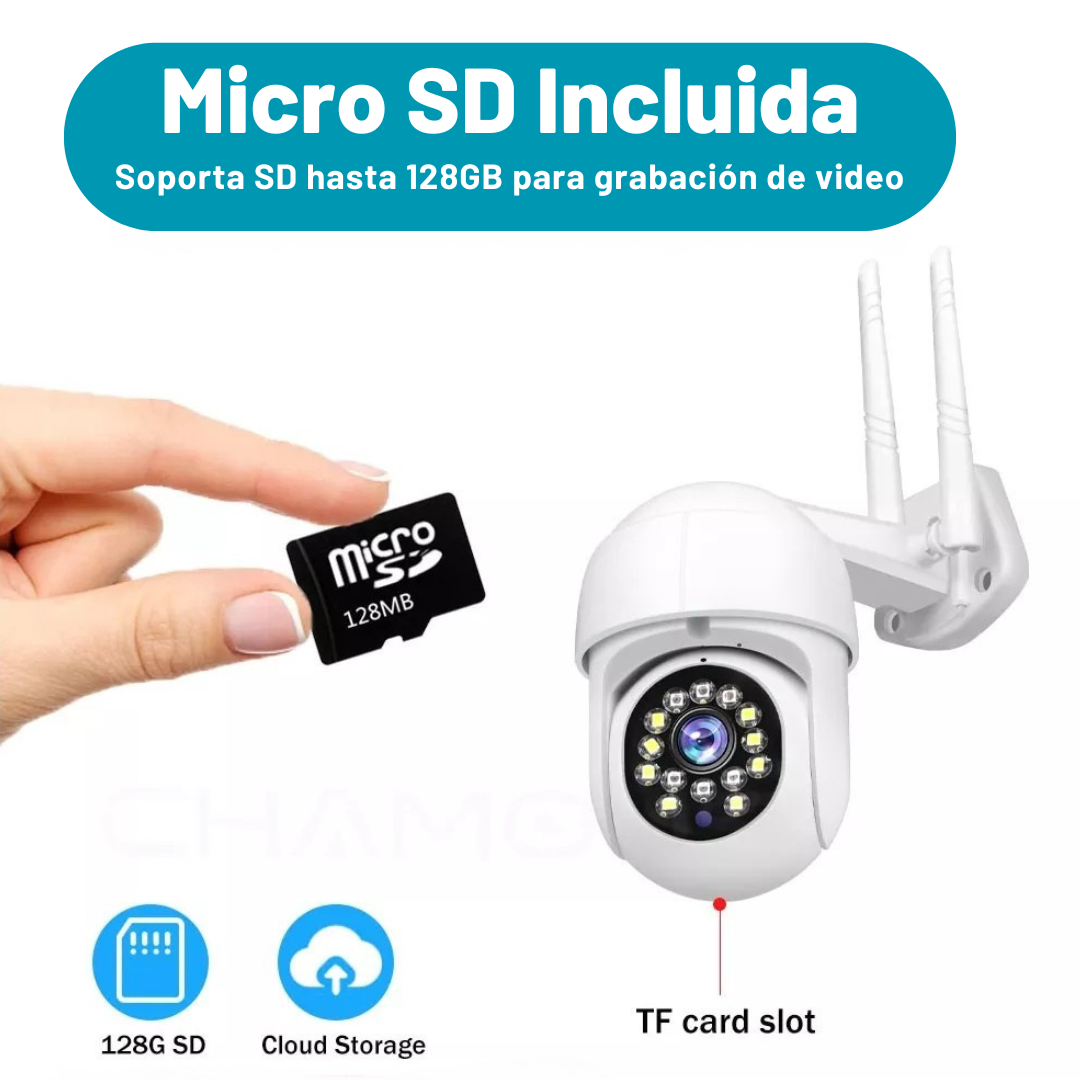 Cámara de Seguridad WiFi Inalámbrica Exterior 2,4G – Protección 360° HD