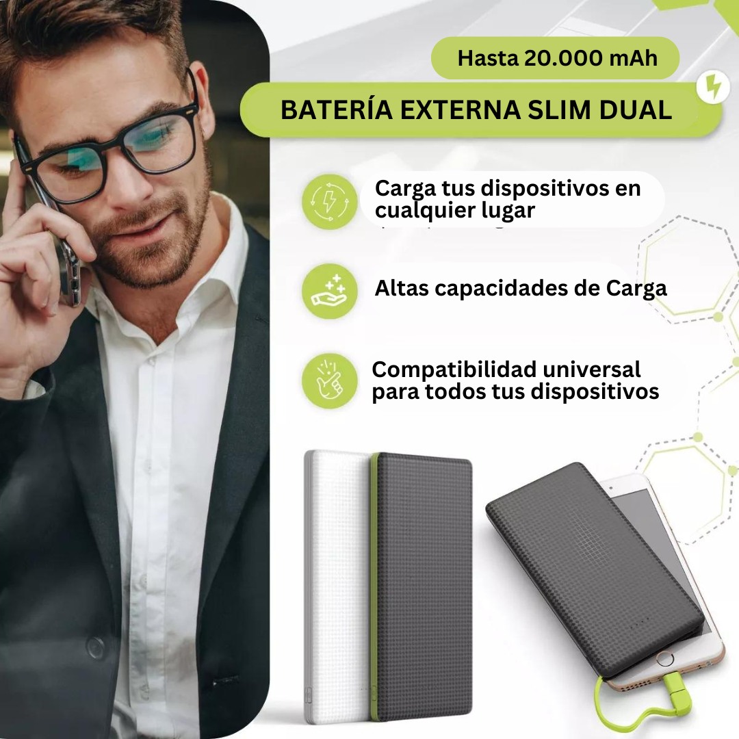 Batería Externa Slim Dual / Shake Start
