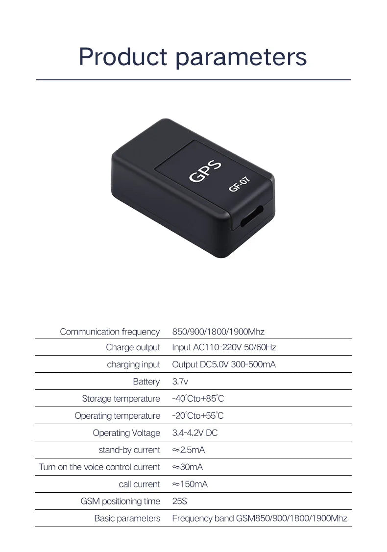 Mini GPS Tracker Recargable USB Magnetico