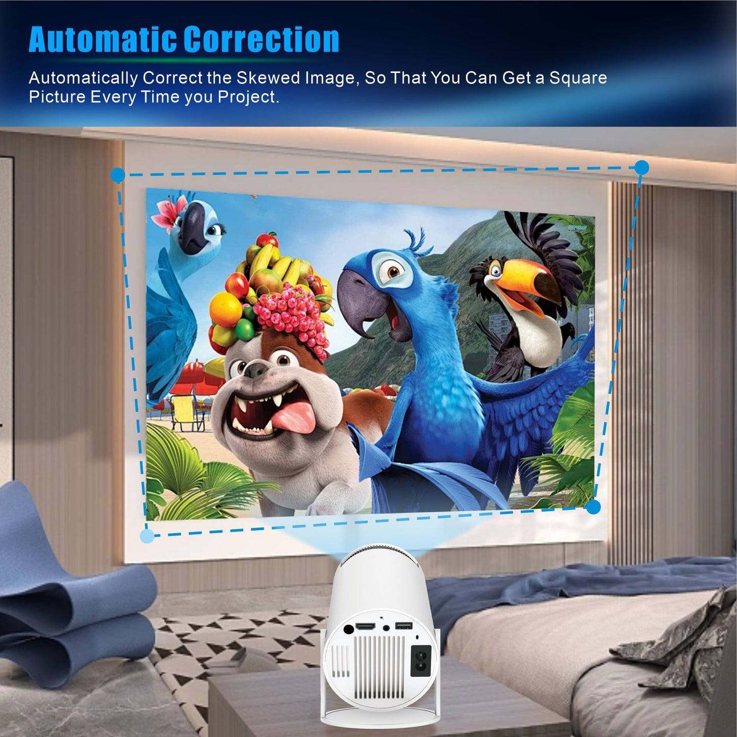 Proyector portátil HD Android Play 11 / Wifi6 HD 130"