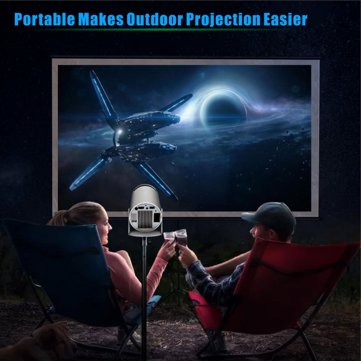 Proyector portátil HD Android Play 11 / Wifi6 HD 130"