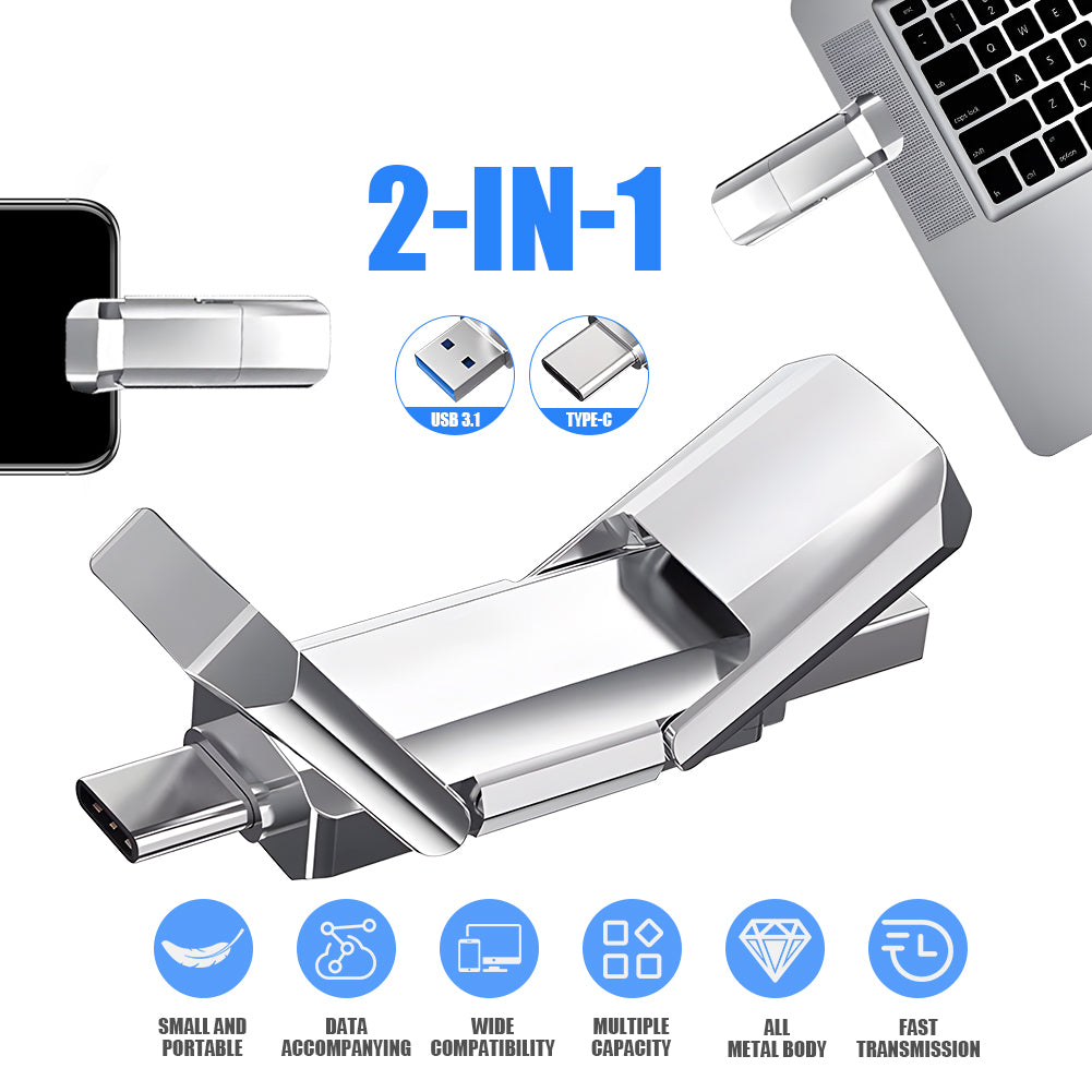 Udisk Memoria Externa Dual 3.1 USB + Tipo C / Alta Velocidad