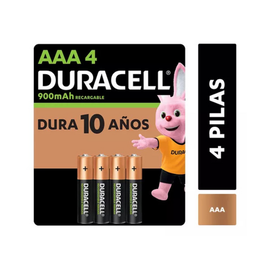 Pilas Duracell Recargables AAA 900 mAh / Pack x4